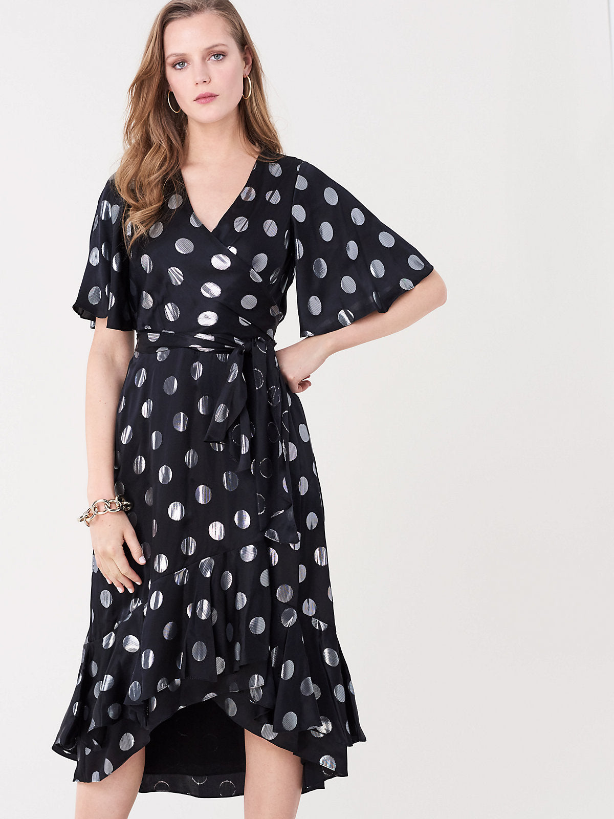 sareth dot wrap dress