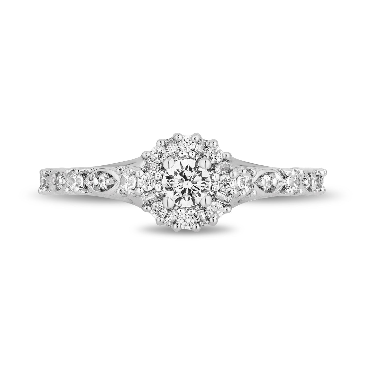 Enchanted Disney Fine Jewelry 14K White Gold with 1/2 CTTW Diamonds Cinderella Engagement Ring