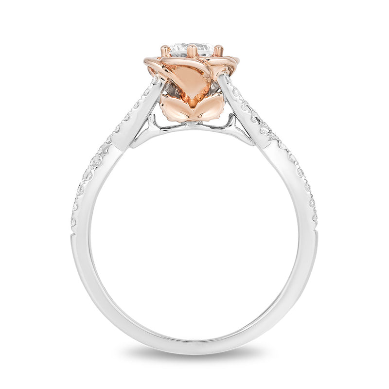 Disney Belle Inspired Diamond Engagement Ring 14K White Gold 1/5 CTTW ...