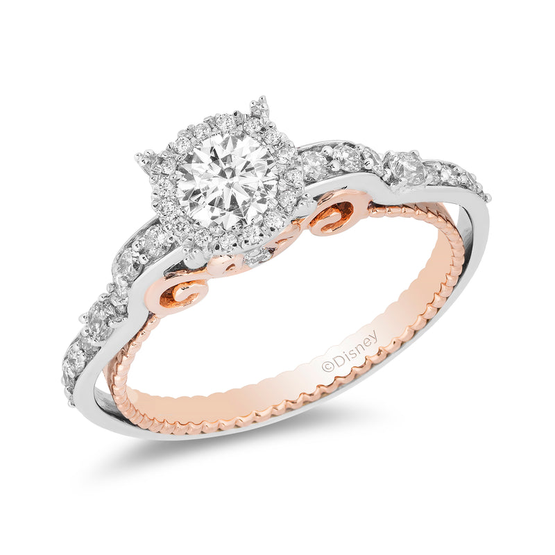 Disney Cinderella Inspired Diamond Engagement Ring in 14K White Gold ...