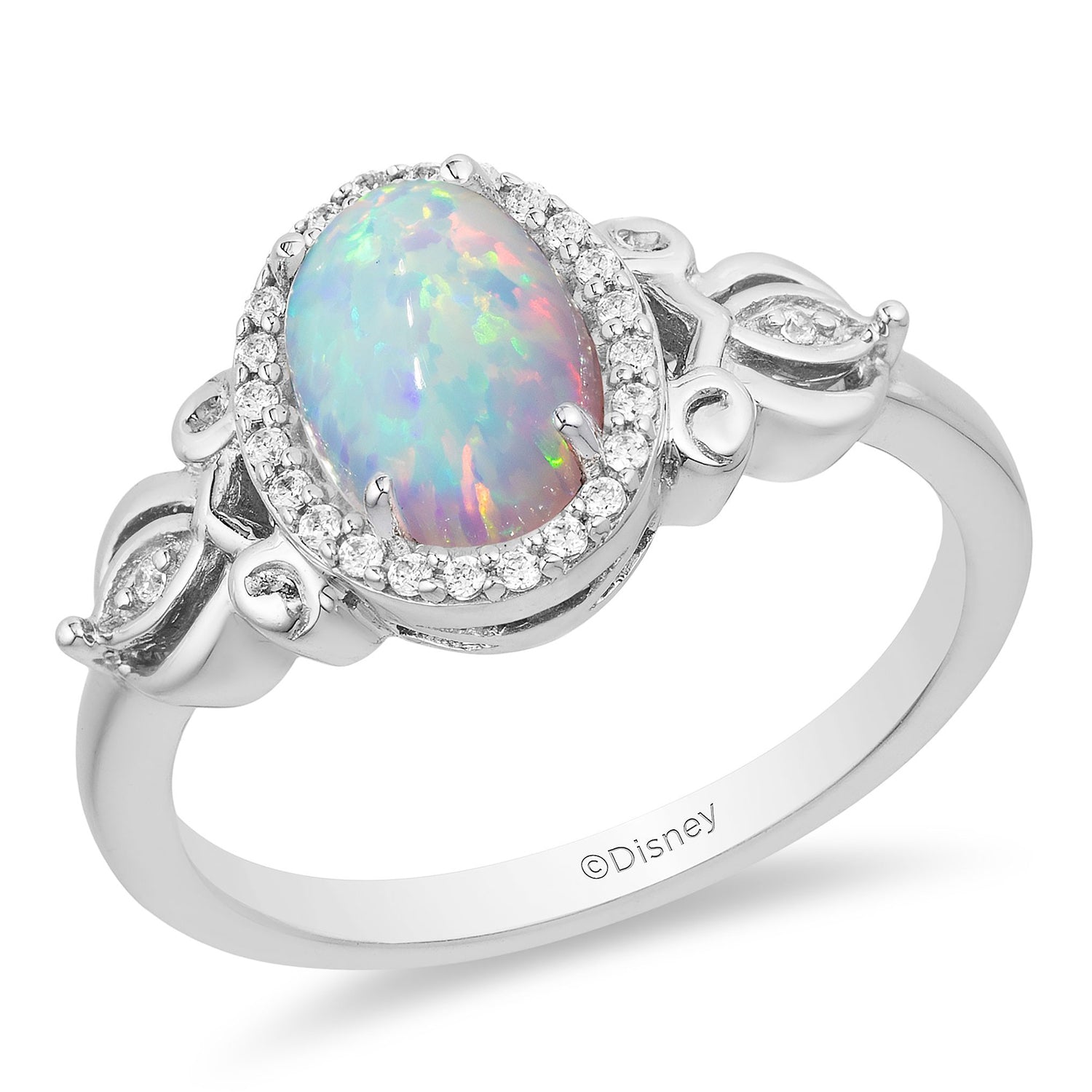 Disney Cinderella Inspired Diamond & Created Opal Carriage Ring in ...
