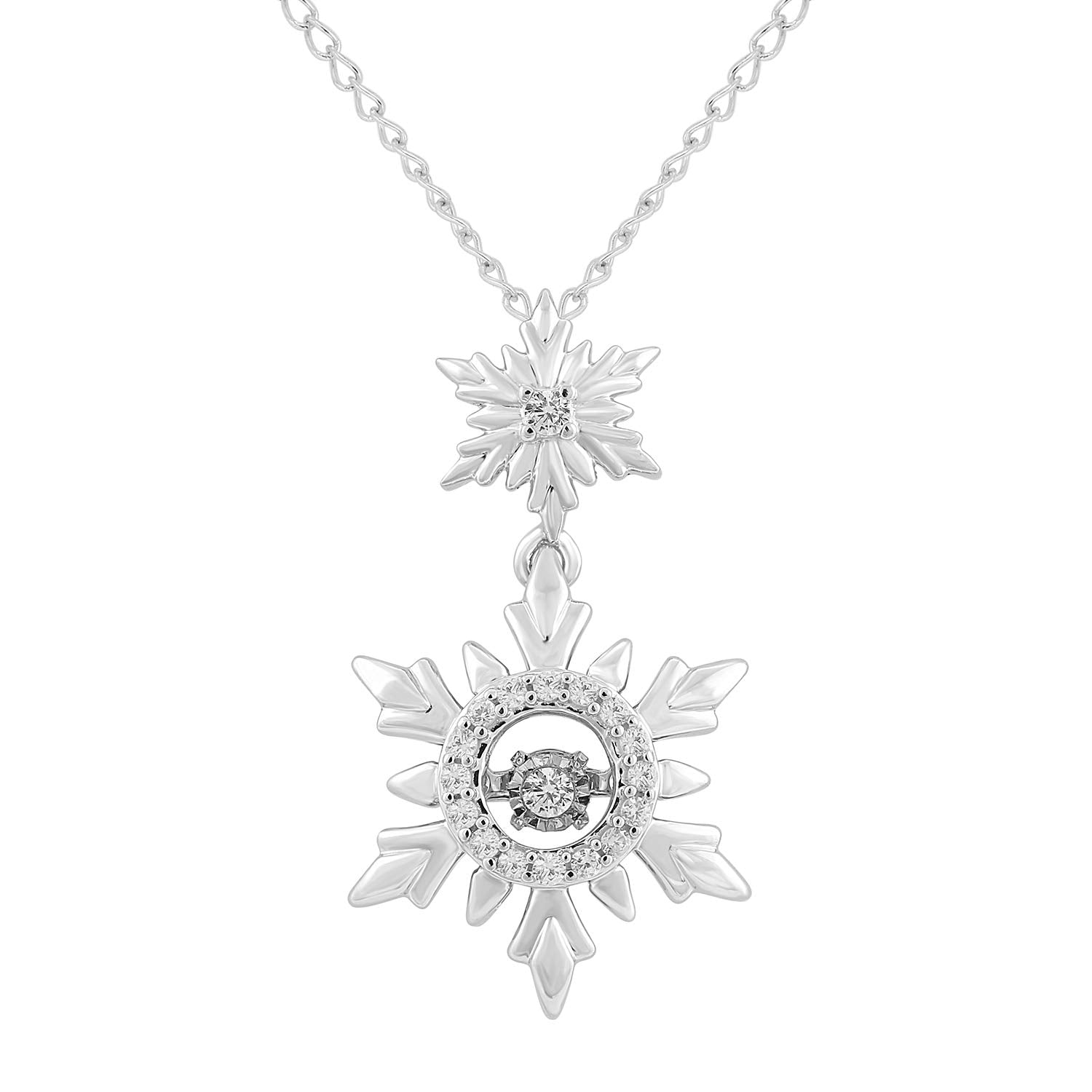 Disney Elsa Snowflake Pendant Necklace 1/10 CTTW | Enchanted Disney