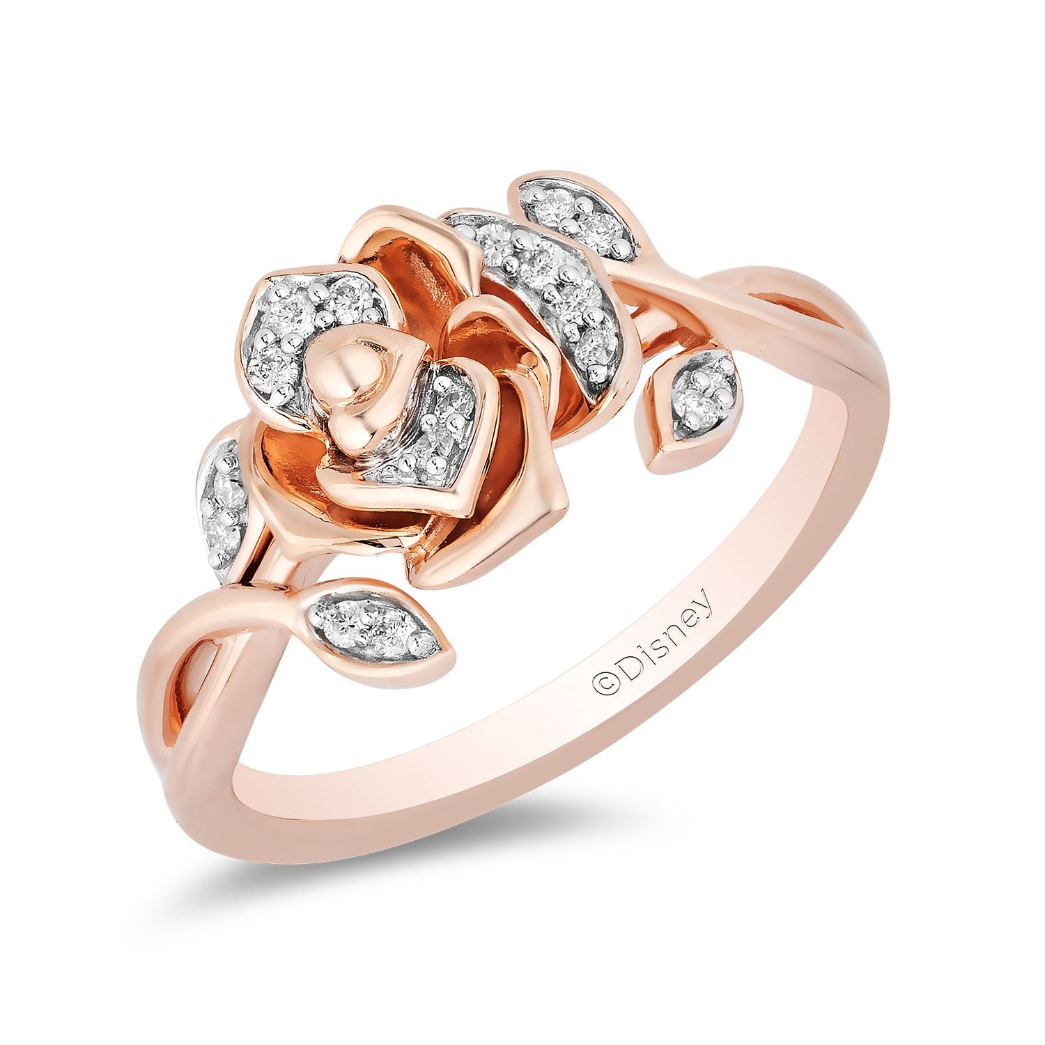 Disney Belle Inspired Diamond Ring 14K Gold 1/10 | Disney Jewelry