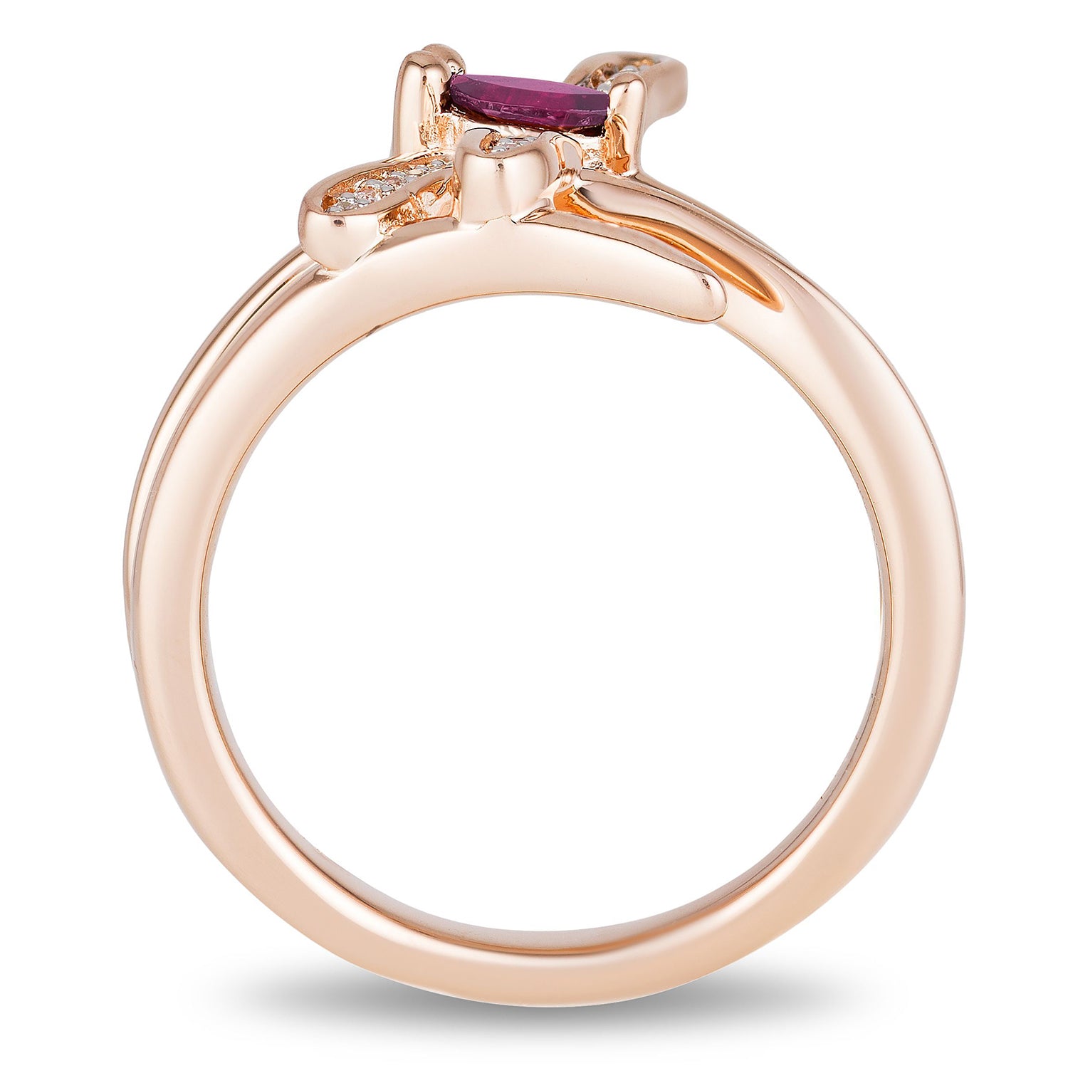 Disney Mulan Inspired Dragonfly Diamond Ring with 14K Rose Gold ...