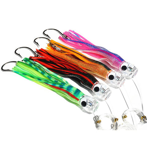 Fishing Trolling Lures Saltwater  Tuna Feathers Rig Teasers Squid