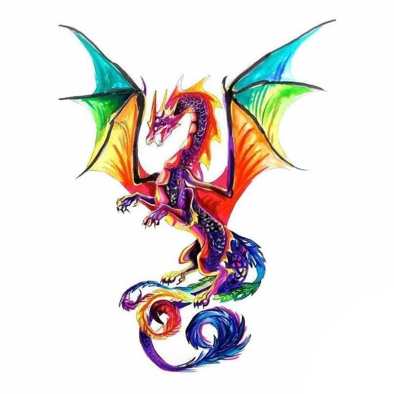 picture Dessin Dragon Chinois Couleur tatouage temporaire dragon couleur