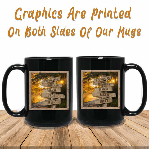 Autumn Road Full Color Graphics Printed Both Sides Mug Image