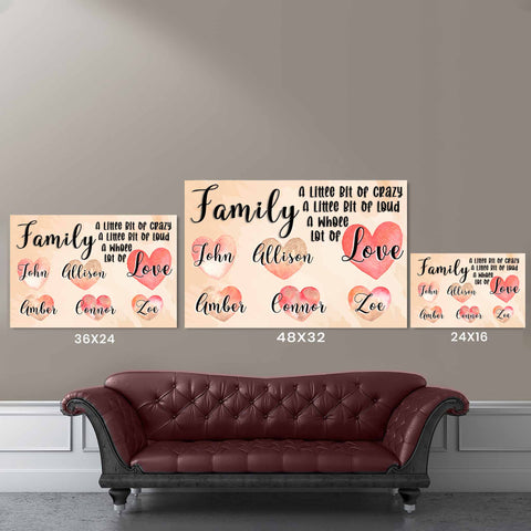 Family A Whole Lot Of Love Light Pink Canvas Comparison Image