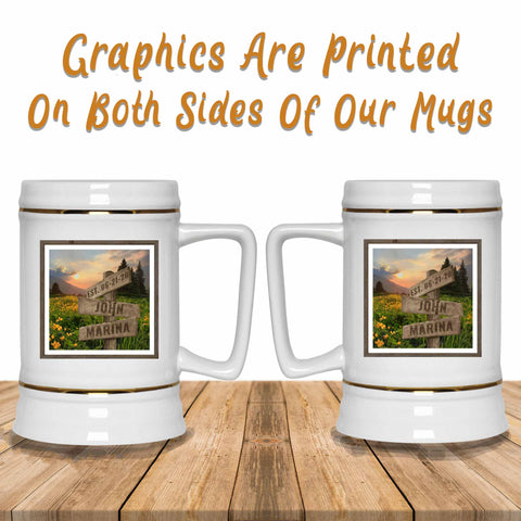 Glade Of Buttercups Beer Mug Graphics Printed Both Sides