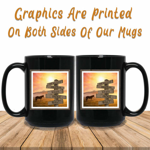 Horse Sunrise Field V2 Mug Graphics Printed Both Sides
