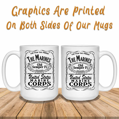 Marine Corps Aged White Mug Graphics Printed Both Sides Image