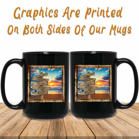 Ocean Beach Sunset v2 Graphics Printed Both Sides Mug