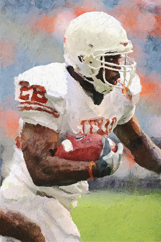 football player palette knife oil painting example