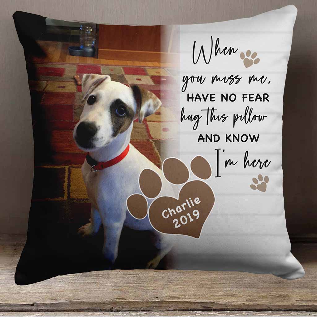 Pet Memorial Personalized 18-inch Velvet Photo Pillow