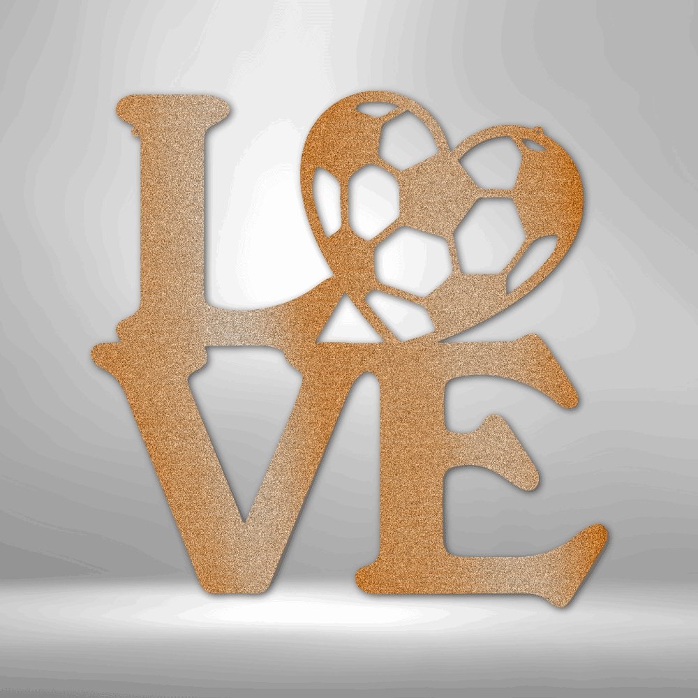 I Love Soccer Metal Wall Sign, Sports Sign, Wall Decor, I Love