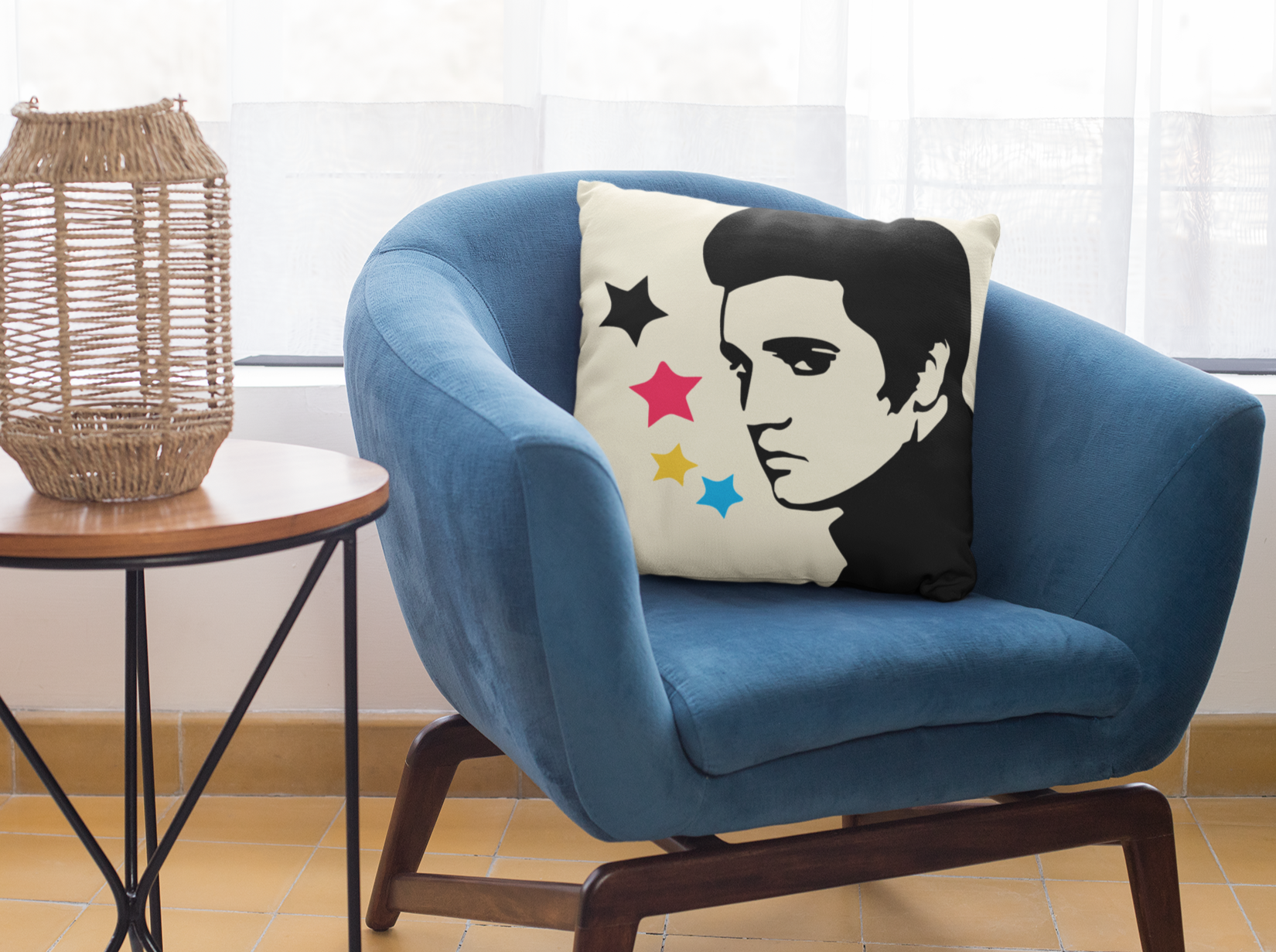 Elvis Presley Silhouette with Stars