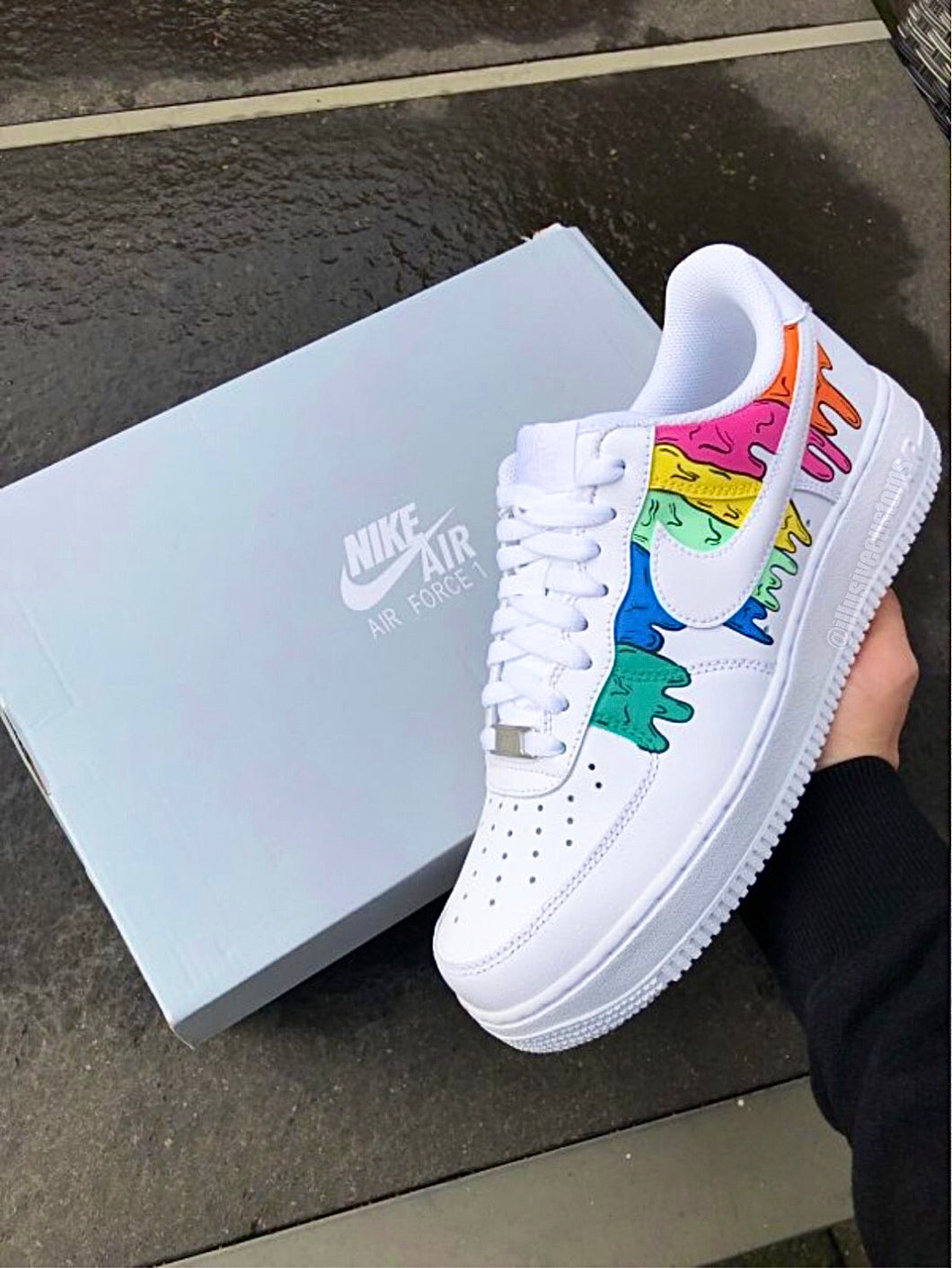 rainbow drip air force 1