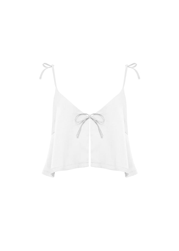 Ottilie White Satin Lace Cup Slip Dress