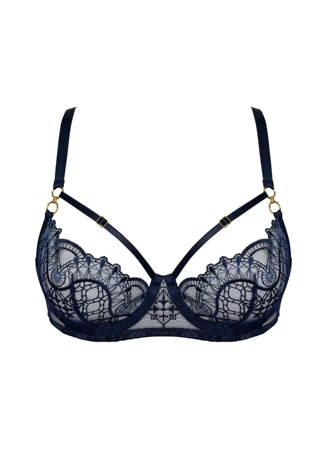 Mari Balconette Wire Bra (Navy Blue)