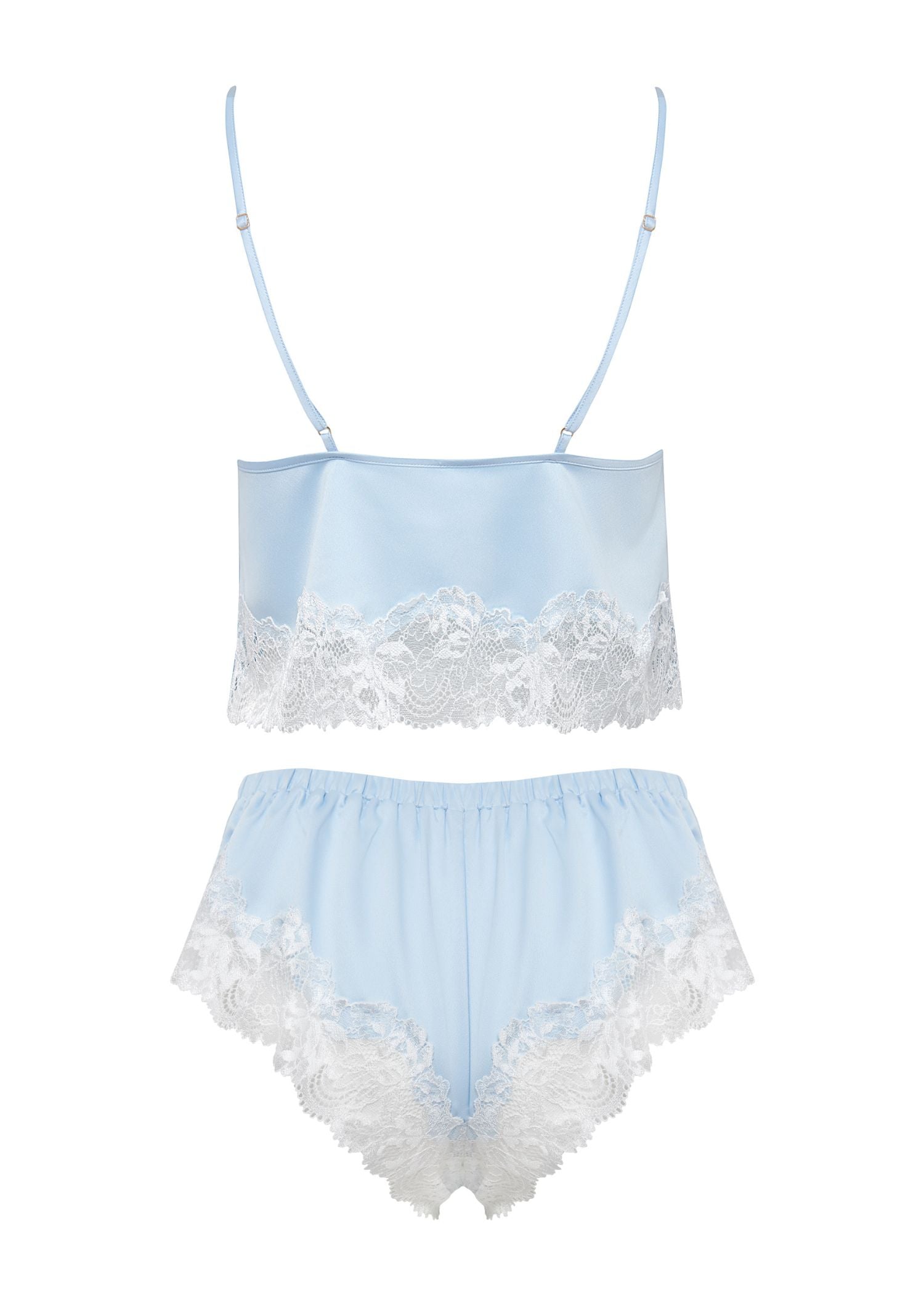 Isabella Luxury Satin Cami and Short Set (Ice Water Blue)