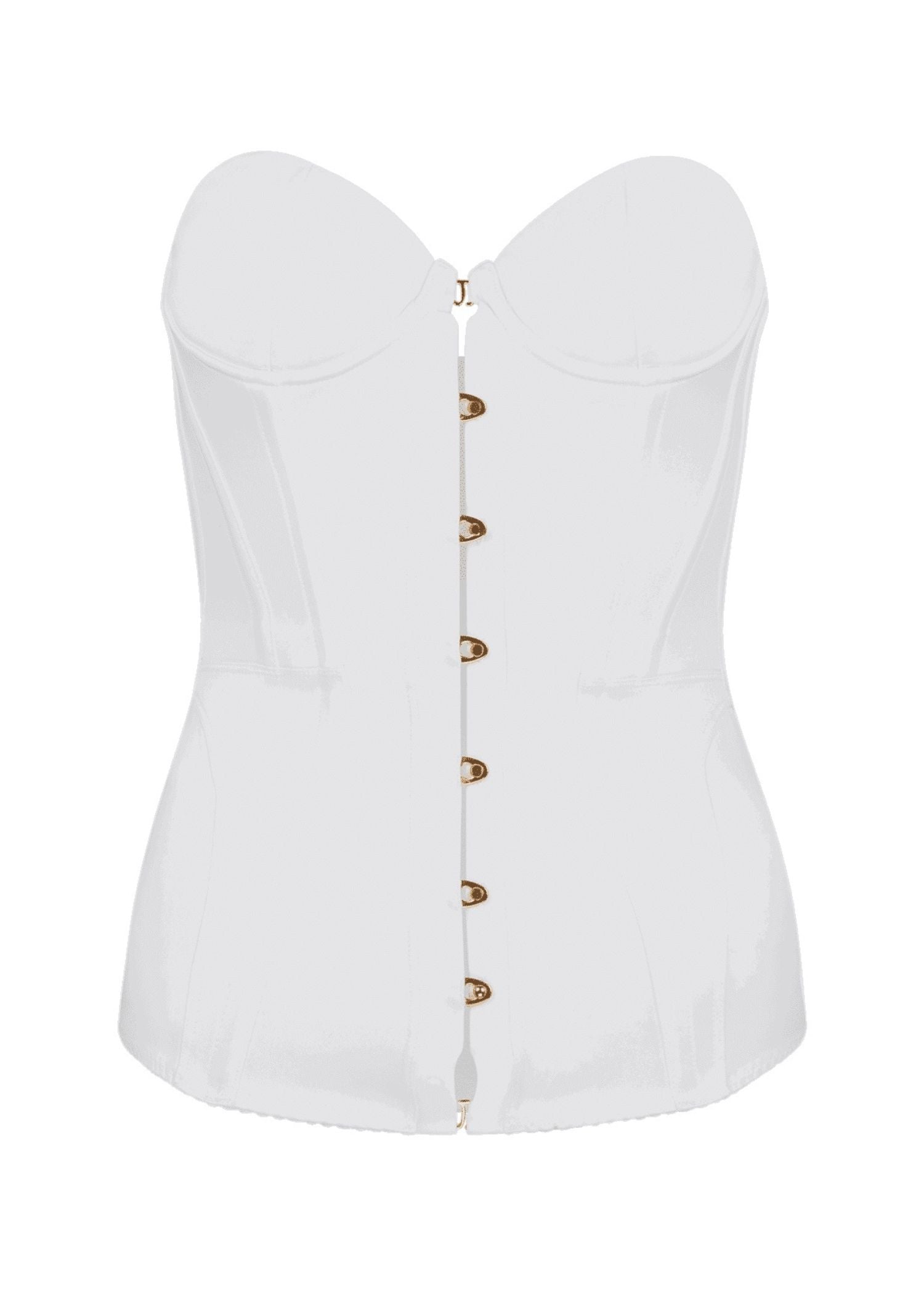 Agent Provocateur Mercy Satin Corset (Ivory) | Avec Amour Lingerie