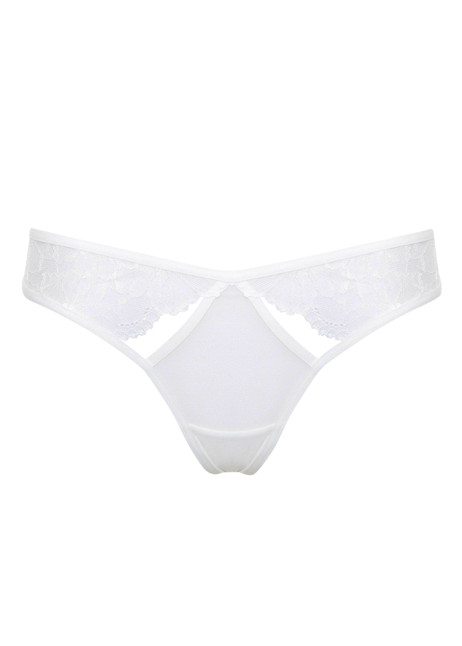 Emerson (Ivory) Lace and Mesh Thong