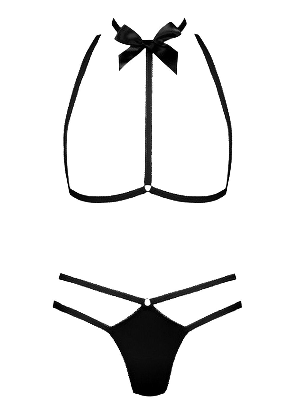 Le Petit Secret (Black) Harness and Thong Set