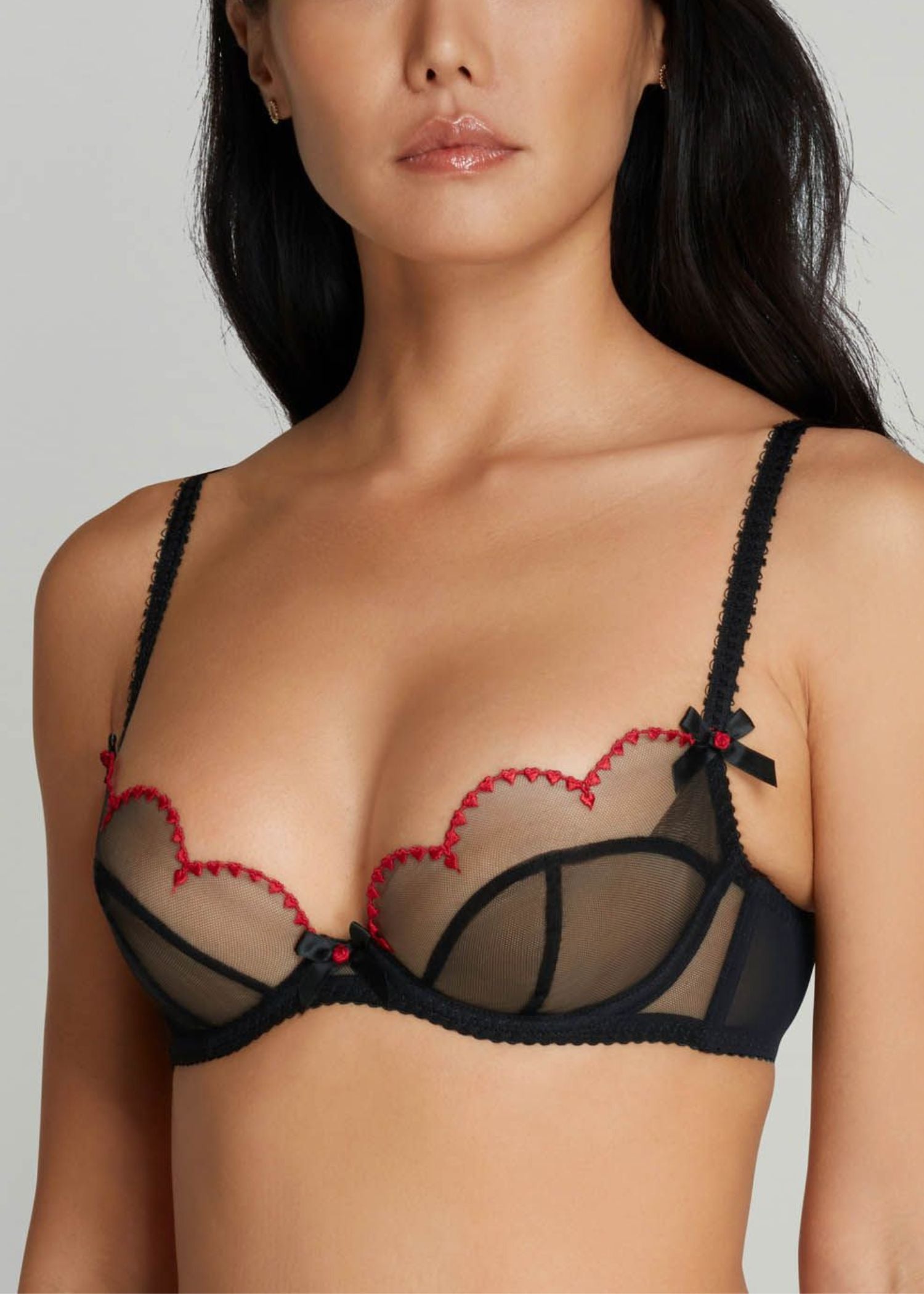 Lorna Heart Bra (Black / Red)