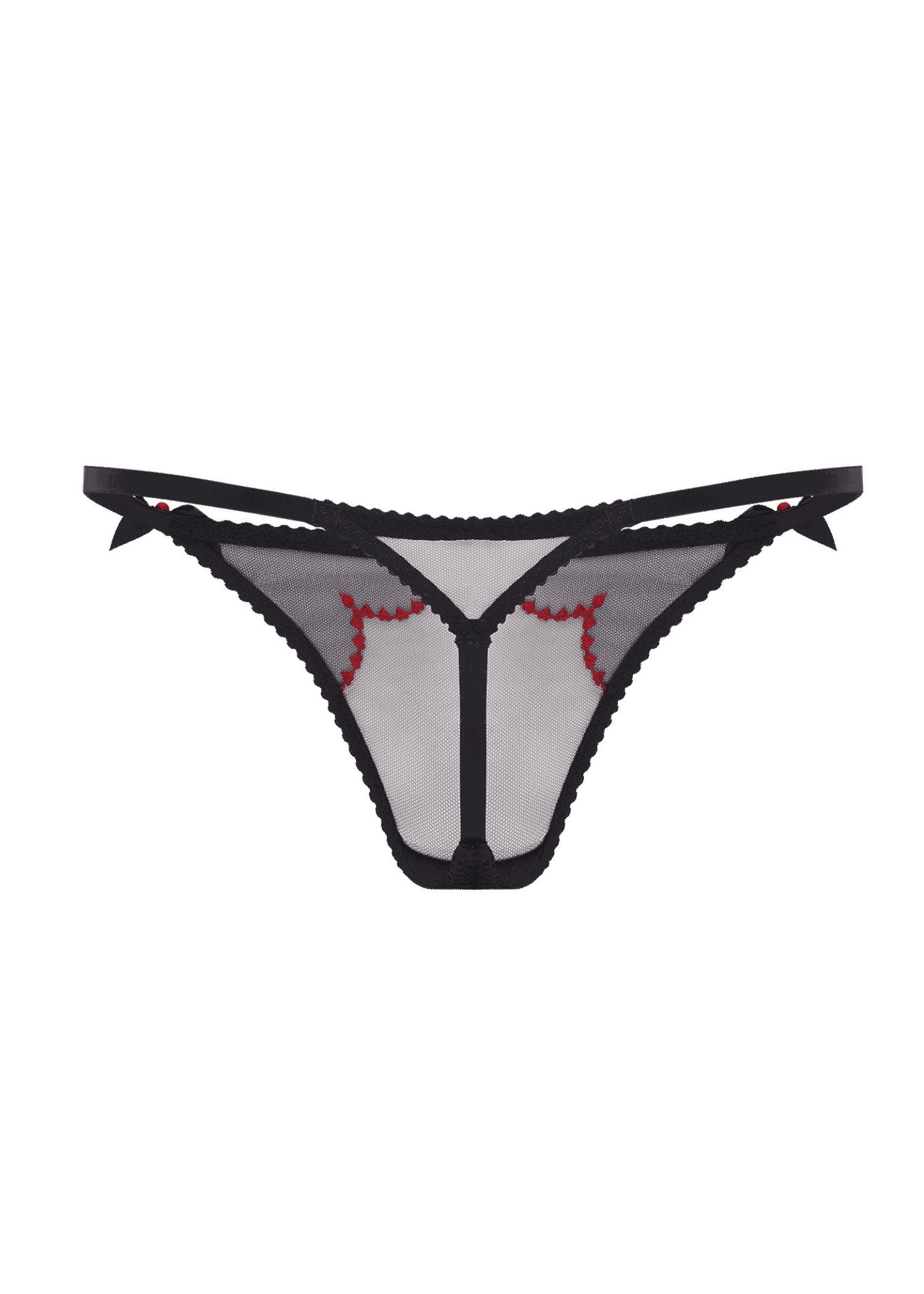 Lorna Heart Thong (Black / Red)