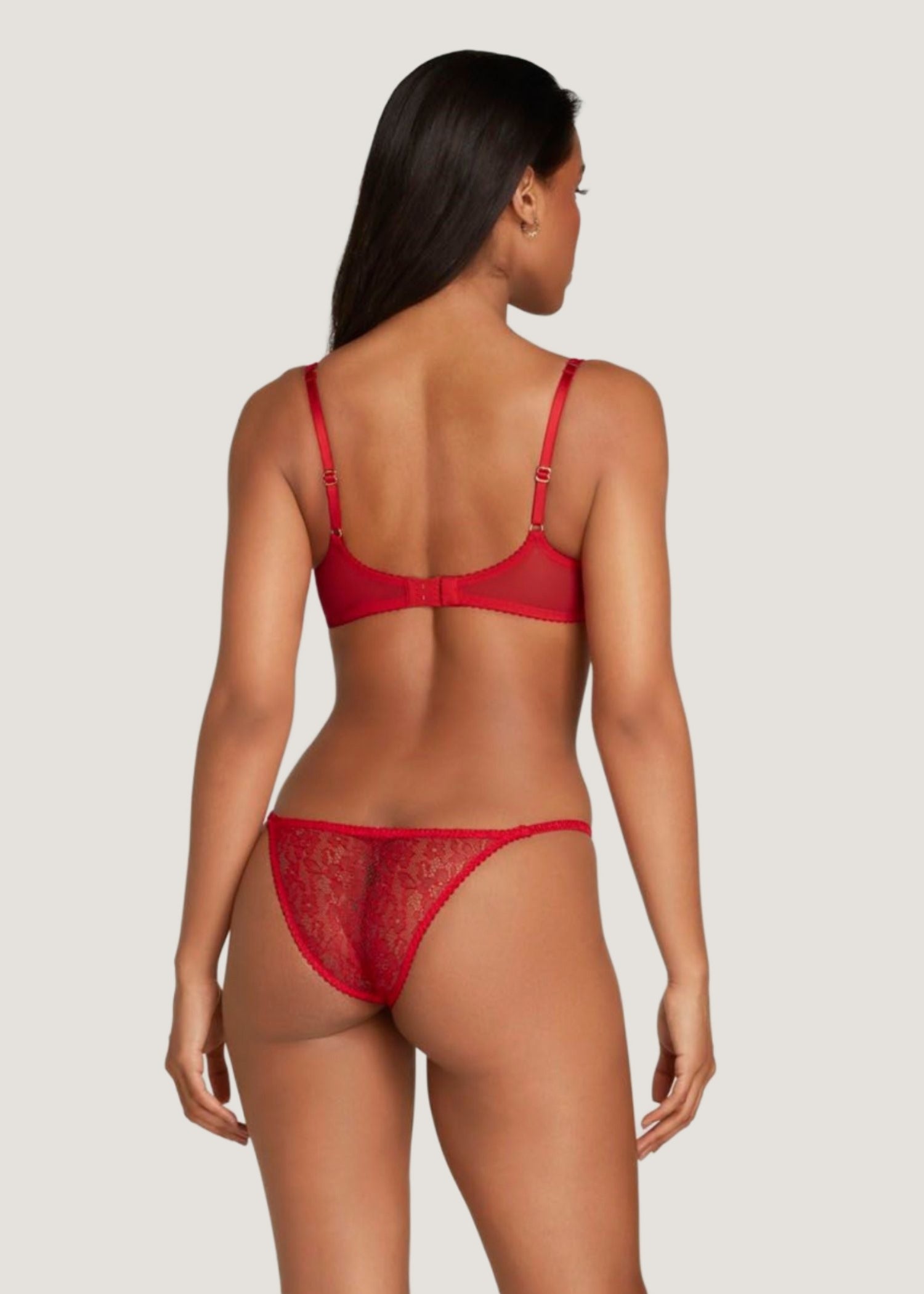 Lorna Lace Plunge Bra (Red)