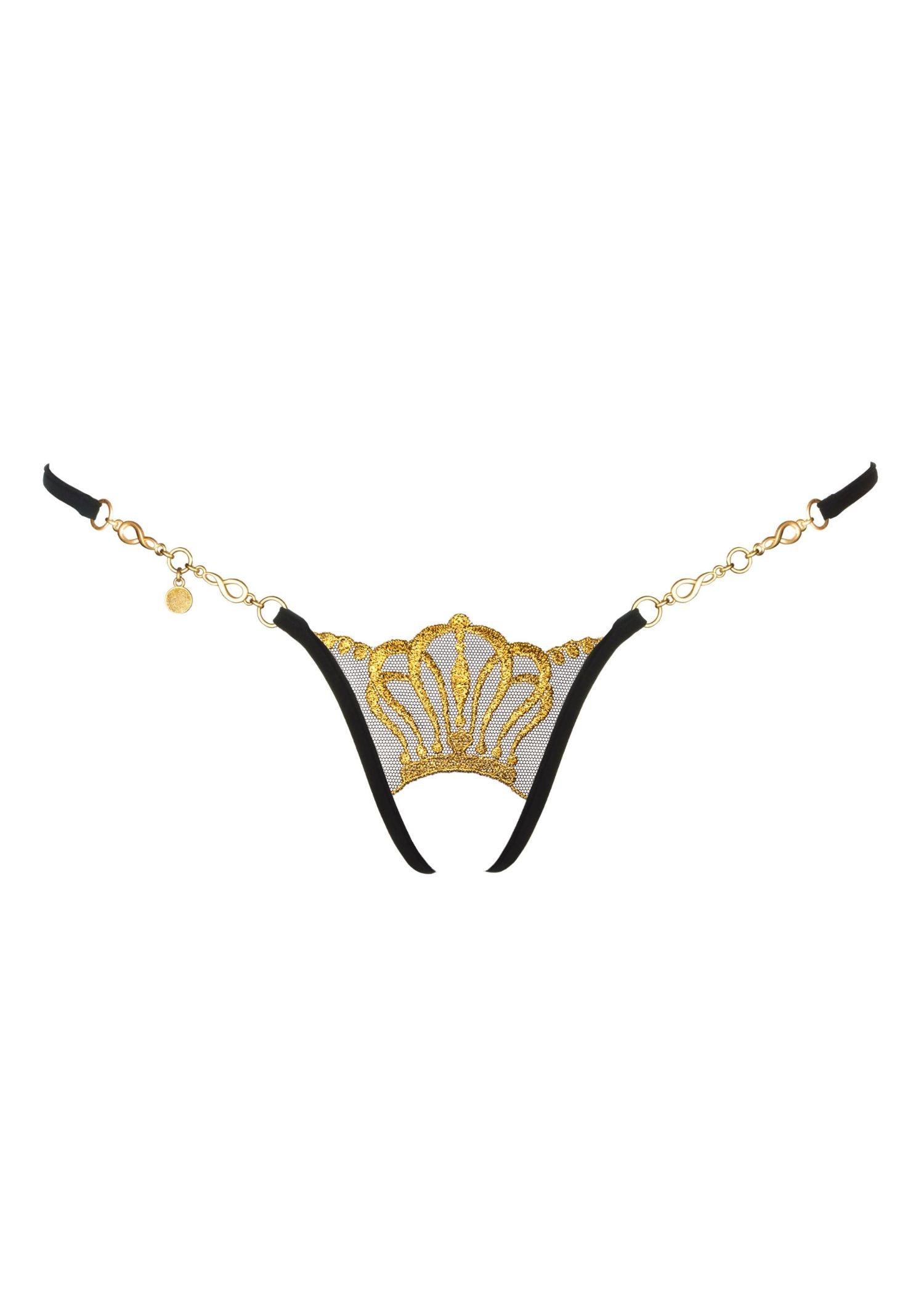 Queen of Love (Black/Gold) Open G-String