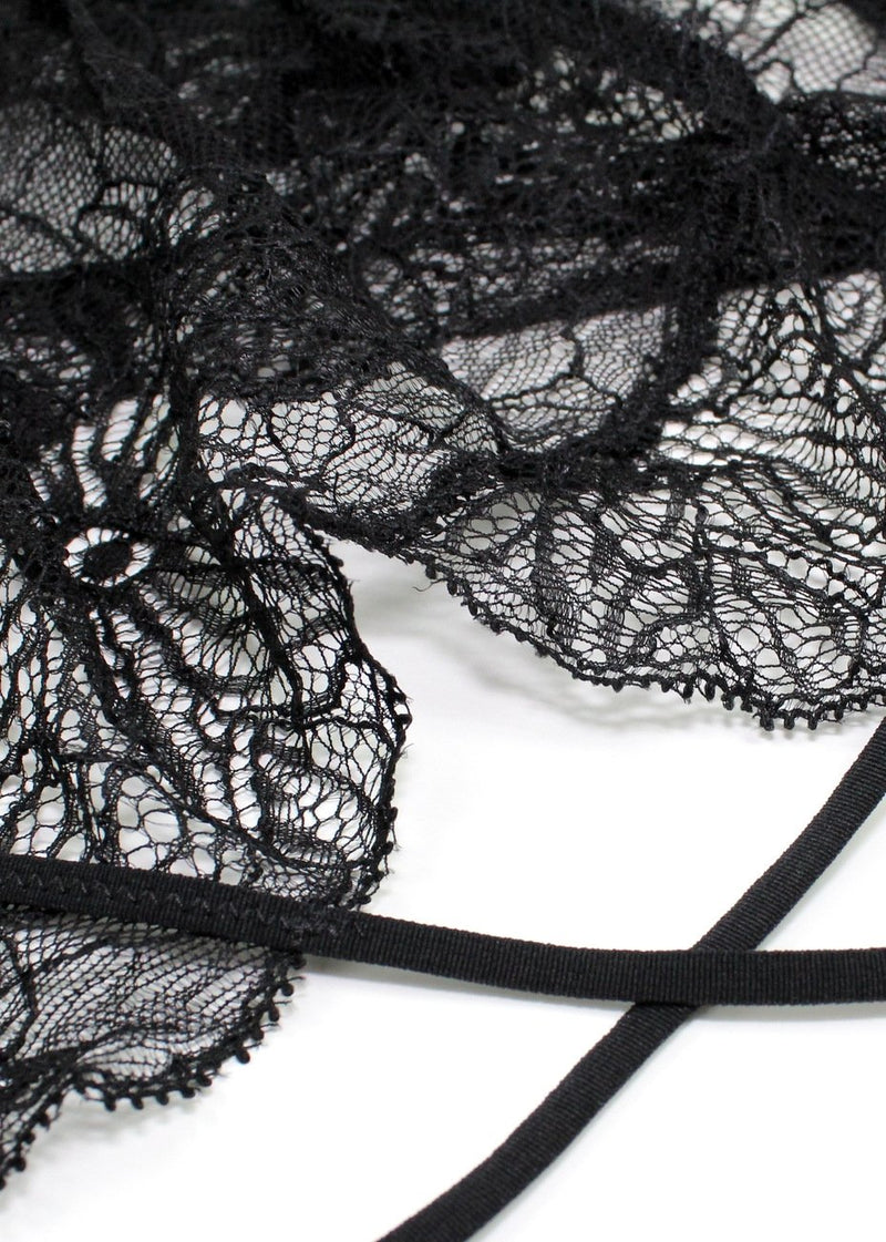 Tisja Damen Angel or Siren Black Open Panties - Luxury Lingerie