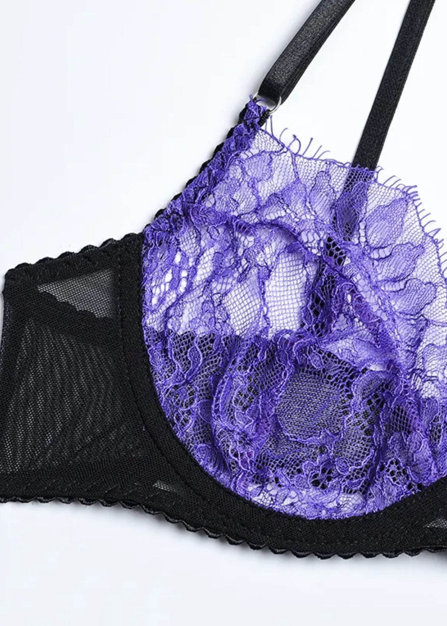 Gemma Bra, Thong and Suspender Set (Purple)