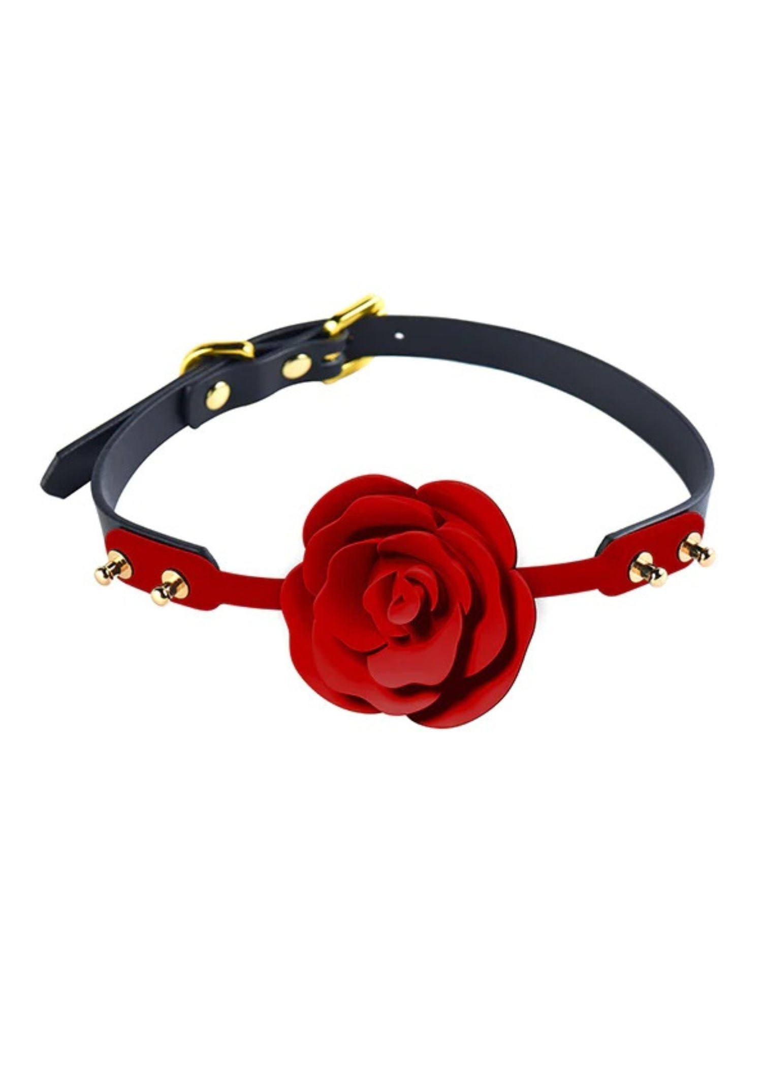 Rose Ball Gag (Black Strap)