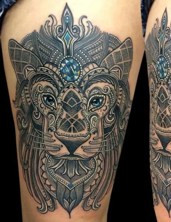 Tatouage Lion Géometrique