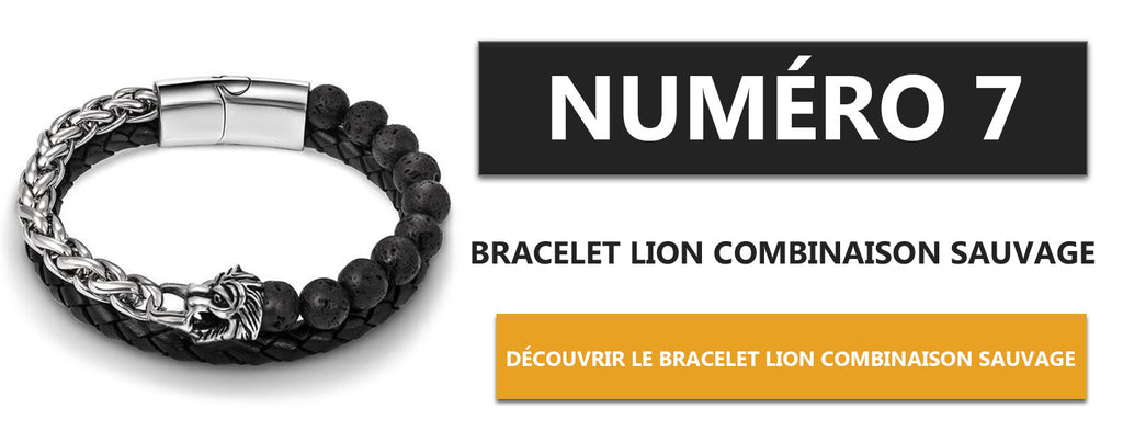 Bracelet Cuir Avec Lion