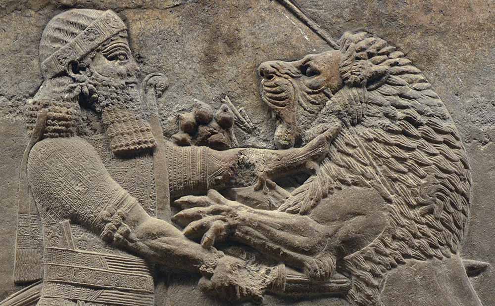 Panneau Gypse Palais Assyrien Lion