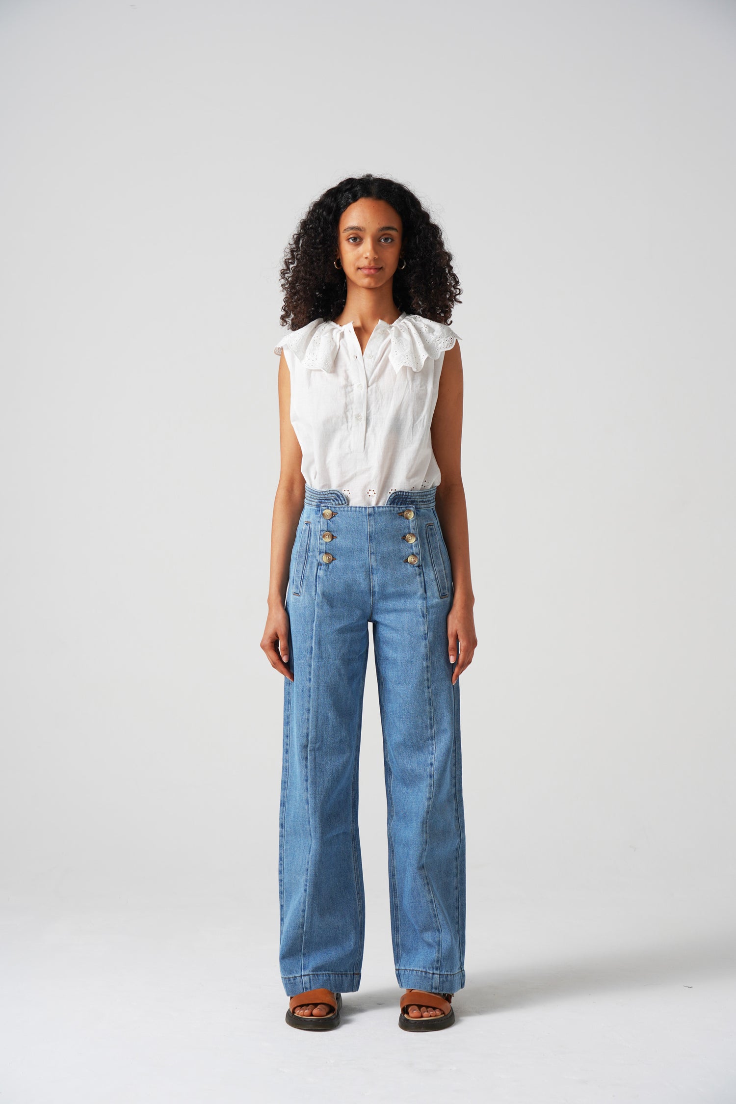 Veronica Beard Denim Flare Leg Sailor Pants - Meghan's Mirror