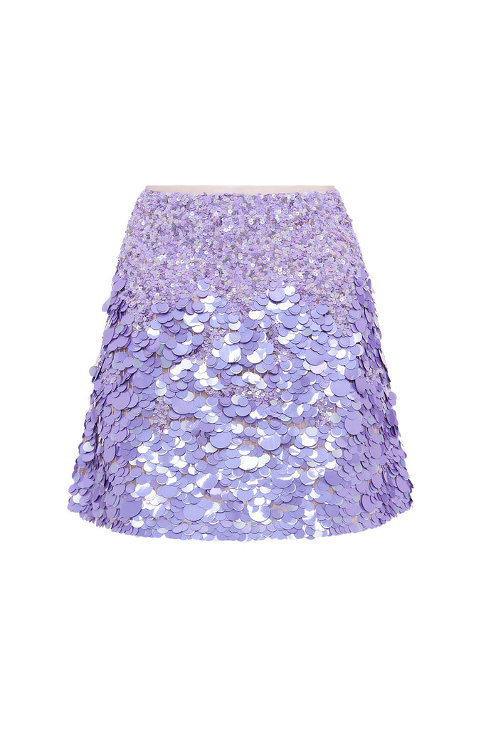 Cherie Sequin Mini Skirt | Lilac | Aje