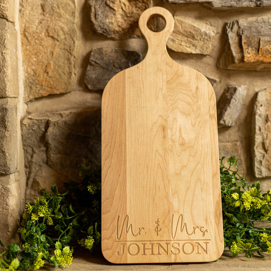 Personalized Maple Rectangle Handle Cutting Board/Cheese Board – Cat's Meow  Personalized Gifts