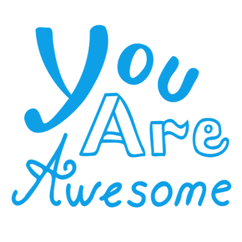 You are Awesome expression words in blue