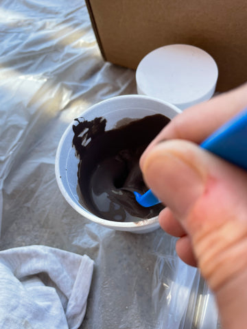 Mixing a paint wash with Jolie Espresso