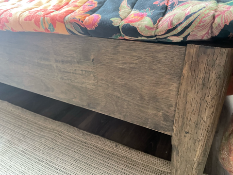 Black washed chalk paint wash bed makeover