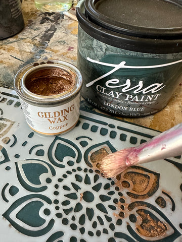  Terra Clay Paint and Dixie Belle Gilding wax