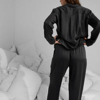 Washable Silk Long Sleeve Pant Set