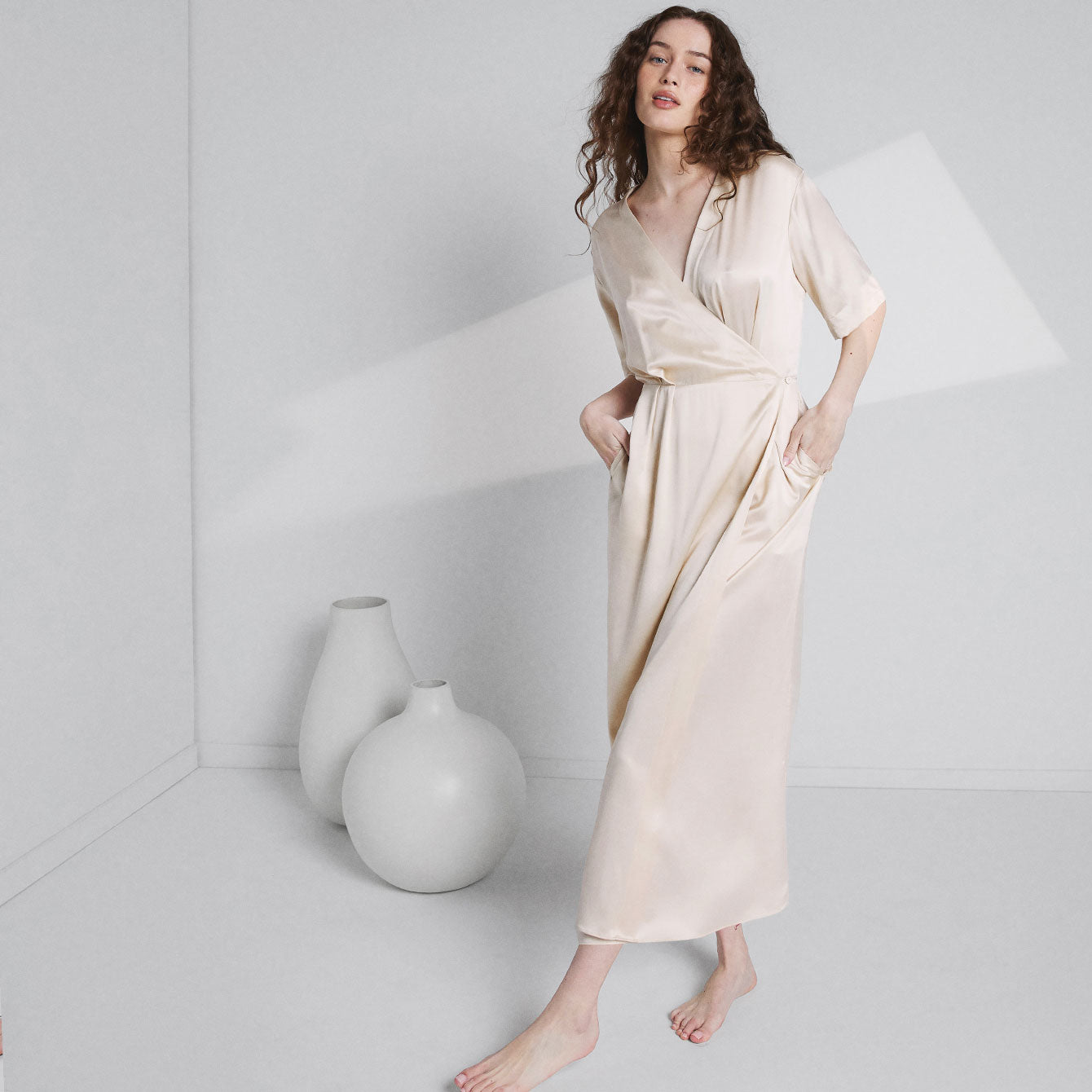 Washable Silk Wrap Dress