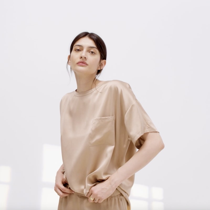 Washable Silk Tee Set