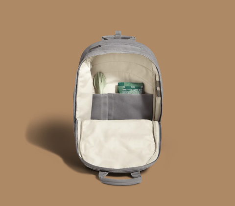 a shot of the inside of a Day Owl Pro line backpack and its recycled interior lining