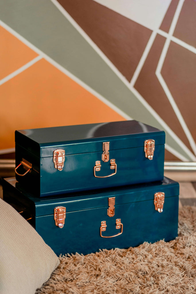 blue keepsake storage boxes