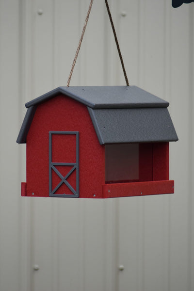 Poly Wood Mini Barn Large Handcrafted Hanging Bird Feeder Song